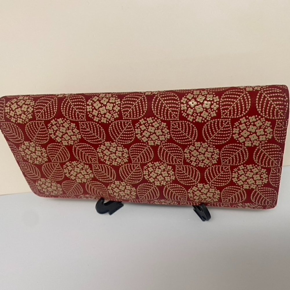 Koshu Inden-Ya Hand Crafted Long Wallet Red and‎ Ivory